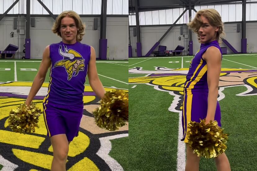Vikings' male cheerleader has viral message for his doubters | Marca