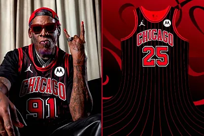 希少 USA製 CHICAGO BULLS “DENNIS RODMAN” Dennis Rodman Chicago Bulls Mitchell & Ness NBA Throwback