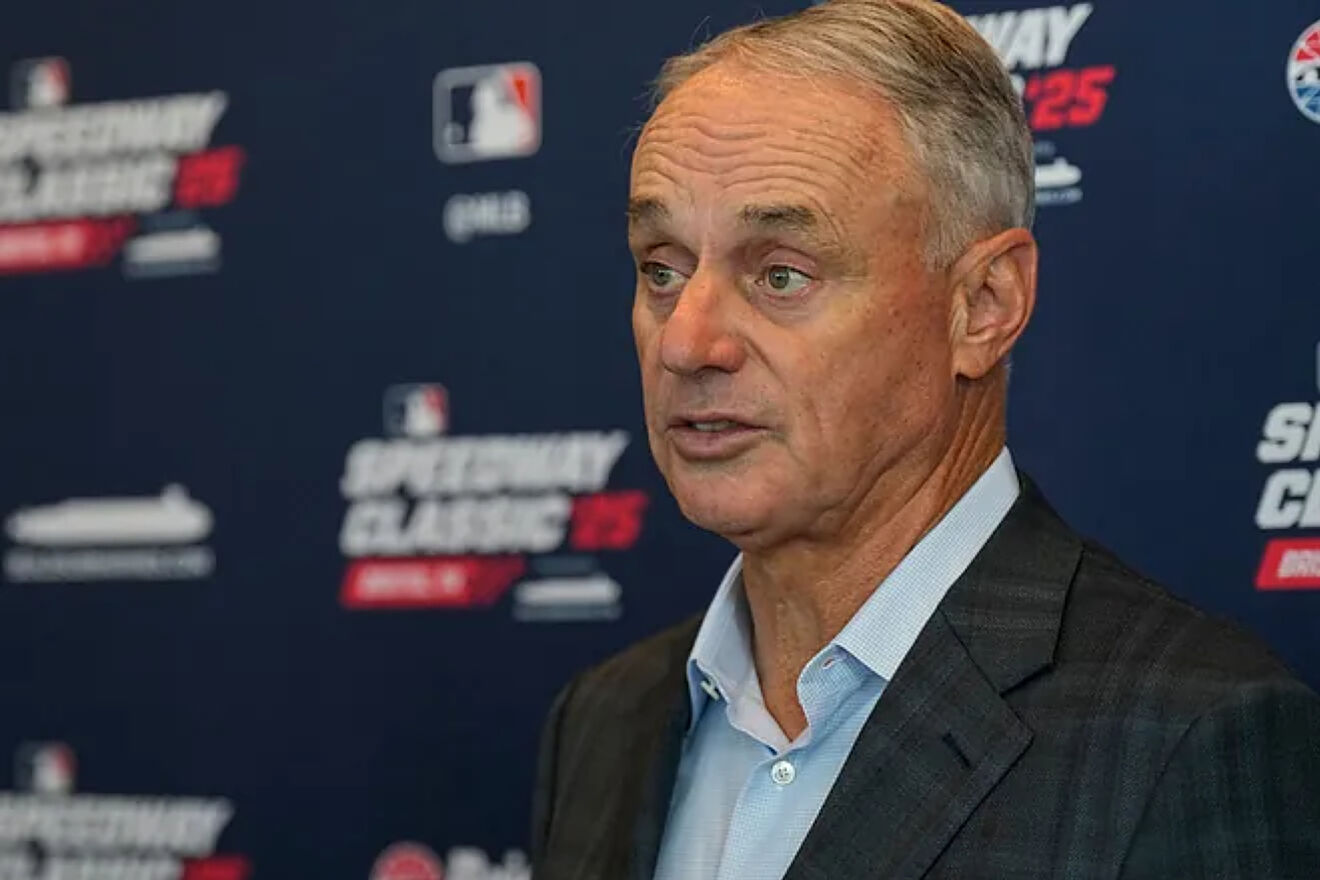 Rob Manfred discusses geographic realignment in MLB.