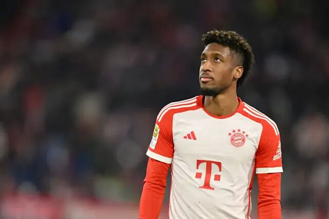Kingsley Coman, in a match with Bayern