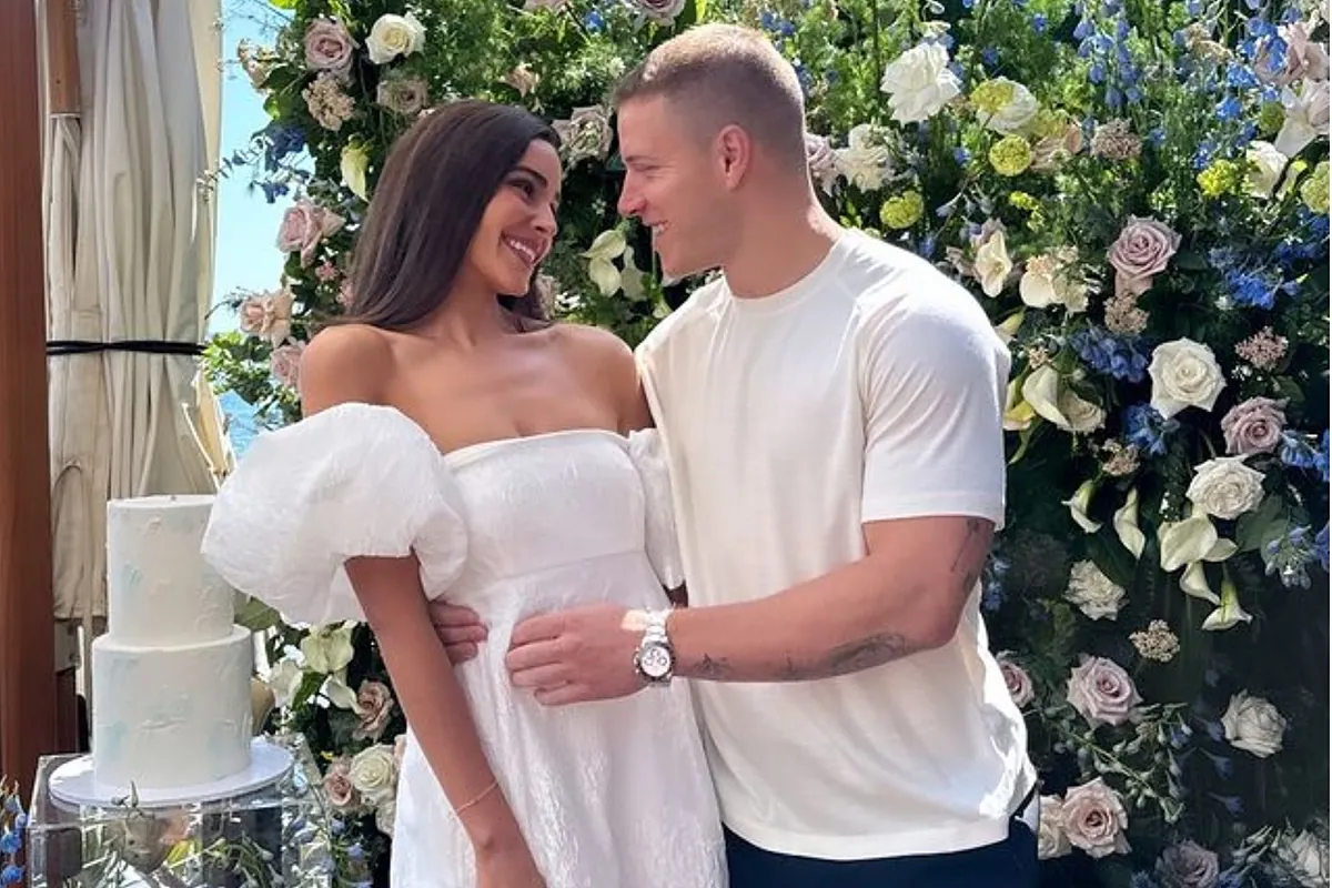 Christian McCaffrey and Olivia Culpo deliver long-awaited news and Claire Kittle celebrates almost more than they do