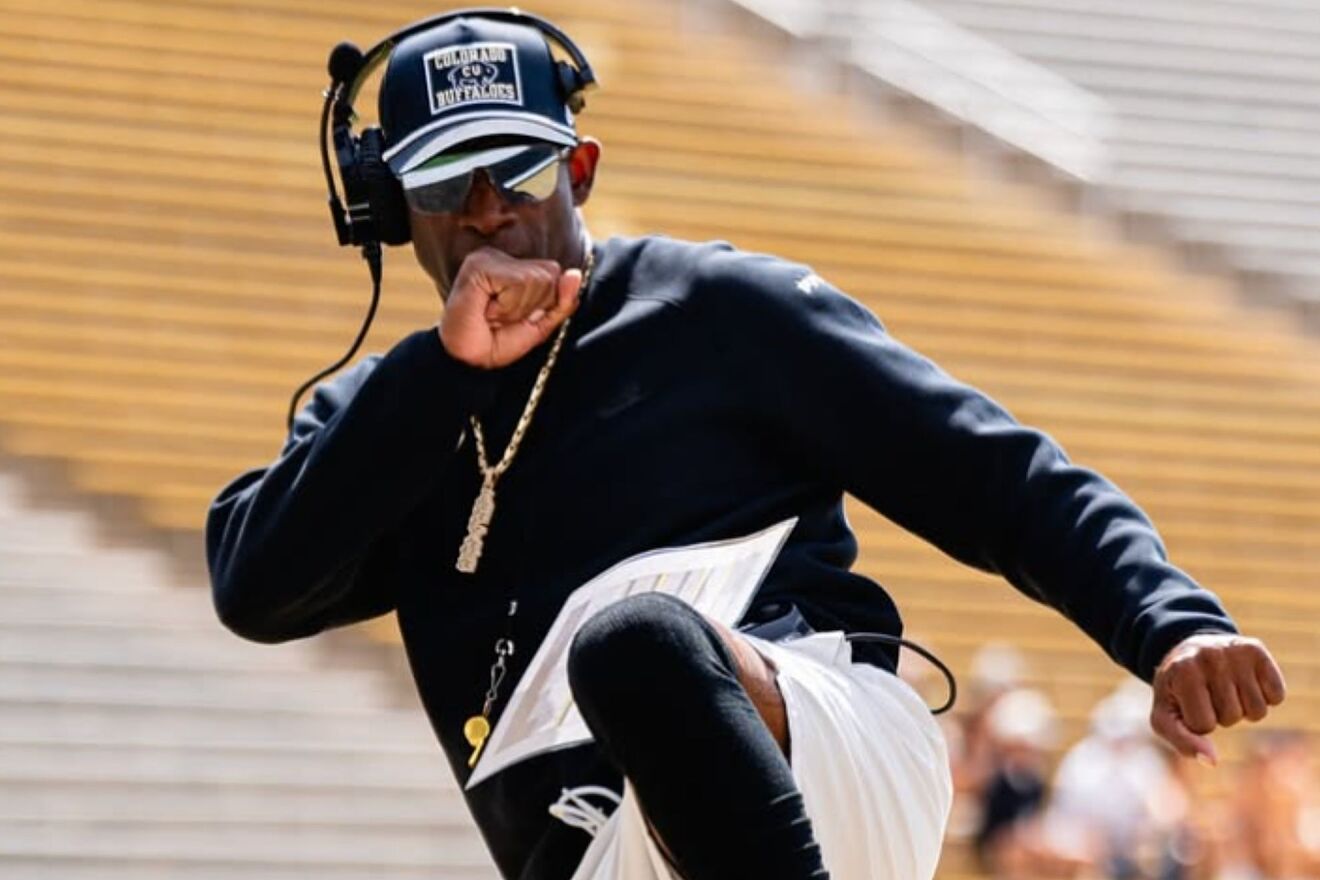 Deion Sanders yells at his Colorado Buffaloes out of frustration...