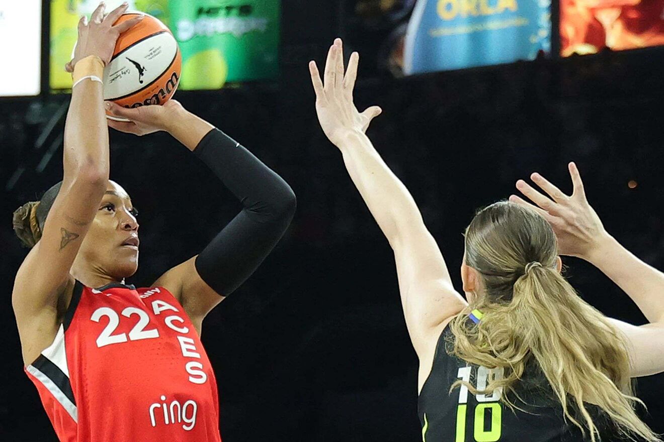 A'ja Wilson schools Paige Bueckers as the Aces demolish the Wings in...