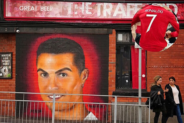 Mural of Cristiano Ronaldo in Manchester.